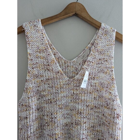 NWT Loft Knitted Double V Neck Sweater Vest Women's Size XL - Picture 3 of 6